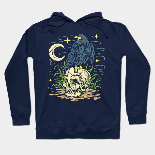 Crow Top Skull Hoodie by machmigo